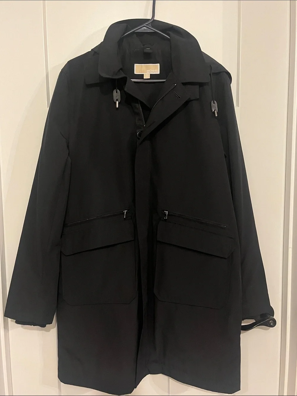 Michael Kors Black Trench Coat with Hood